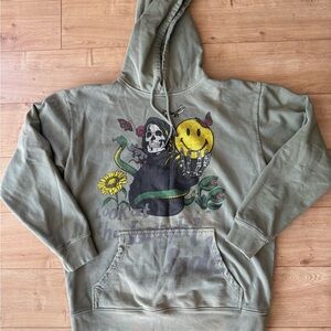 Market Smiley Sage “Look at the Bright Side” Hoodie Size L NWOT Streetwear